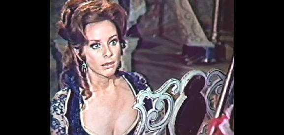 Genevieve Page as Delphine, Patten's non-cursed but loving second wife in A Talent for Loving (1969)