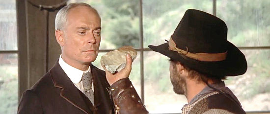 Jean Martin as mine owner Sullivan, getting a warning from the Wild Bunch in My Name is Nobody (1973)