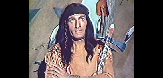 Joe Melia as Torillaw, the Indian who married Jacaranda, Benito's sister, in A Talent for Loving (1969)