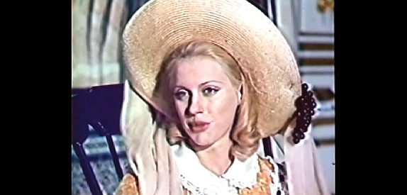 Marie Rogers as Marlyn Ridgeway, the girl from back East who's fascinated with beef in A Talent for Loving (1969)