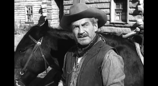 Steve Darrell as Tom Hull, the saddlemate who decides not to follow Ross Haney to Soledad in Treasure of Ruby Hills (1955)