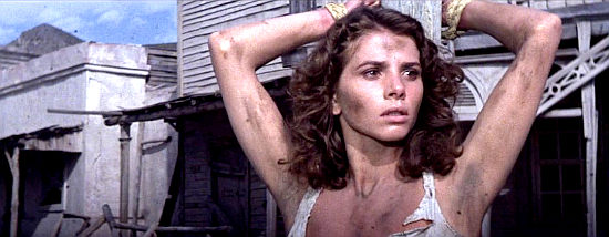 Victoria Abril as Abelene, the damsel in distress time and again in Comin' at Ya (1981)