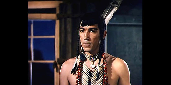 Anthony Quinn as Yellow Hair, a Cheyenne chief in Buffalo Bill (1944)