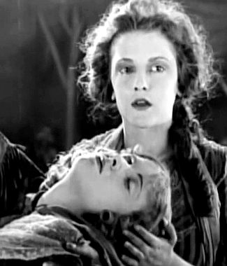 Barbara Bedford as Cora Munro with Lilian Hall as sister Alice in The Last of the Mohicans (1920)