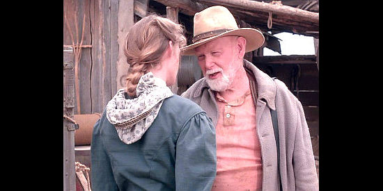 Harry Carey Jr. as James Stanford, Martha Cable's father in Last Stand at Saber River (1997)