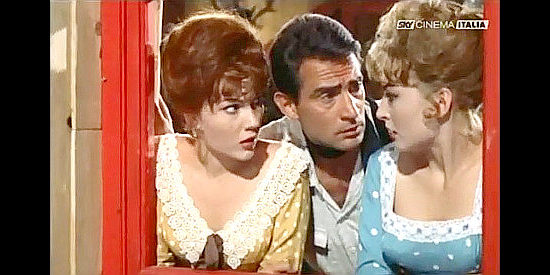 Maria Silva as Clementine, Walter Chiari as Bull and Licia Calderon as Suzanne when Black Boy makes an apparent return from the dead in Terrible Sheriff (1962)