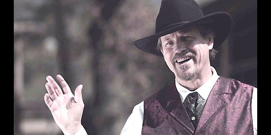 Michael Pare as Swearengen tries to charm his way out of a jam in Once Upon a Time in Deadwood (2019)