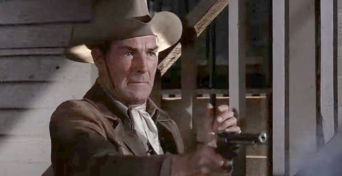 Randolph Scott as Jeff Travis in Stranger Wore a Gun (1953)