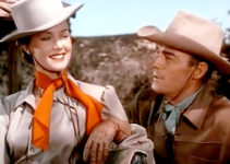 Barbara Britton as Bess Banner with Randolph Scott as Brazos Kane in Gunfighters (1947)