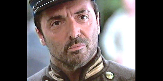 Armand Assante as Lt. George Dixon, discussing plans with Gen. Beauregard in The Hunley (1999)