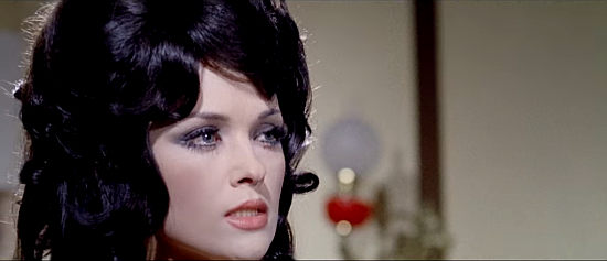 Femi Benussi as Virginia De Leon, pleading for her lover's life in Quintana (1969)