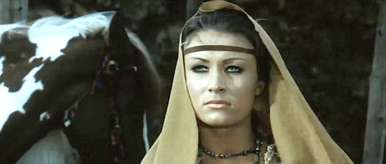 Malisa Longo (Marisa Longo) as Yuma, the witch of the Valley of the Scorpions in More Dollars for the MacGregors (1970)
