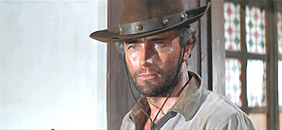 Anthony Steffen as Johnny Ashley, searching for his wife's killer and a kidnapped son in Seven Dollars on the Red (1966)