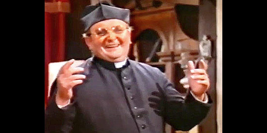 Camillo Milli as the abbot at the monastery, concerned about a lost statue in Hallelujah to Vera Cruz (1973)
