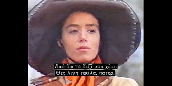 Clara Hopf as Adelita, revolutionary Gen. Miguel's left hand in Hallelujah to Vera Cruz (1973)