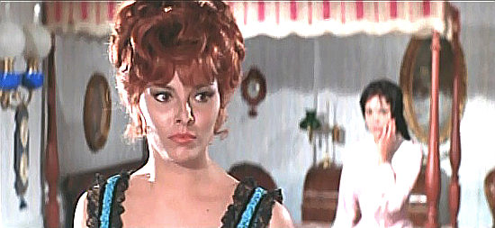 Loredana Nusciak as Emily, after quarreling with sister Sybil in Seven Dollars on the Red (1966)