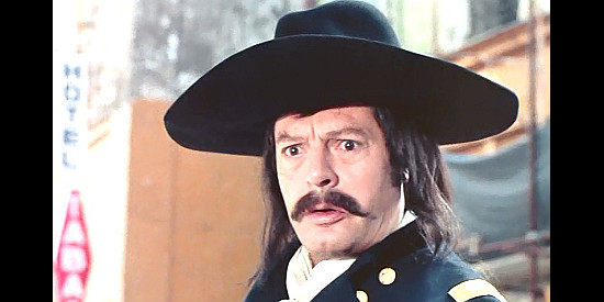 Marcello Mastroianni as George Custer, scolding troops out of order on the streets of Paris in Don't Touch the White Woman (1974)