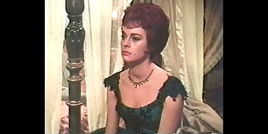 Michele Girardon as Josefa, fretting over the safety of lover Count Alfonso in Treasure of the Aztecs (1965)