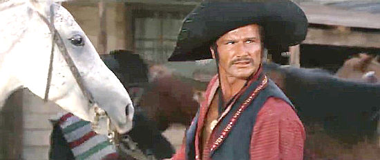 Sergio Ciani (Alan Steel) as Pedro, leader of the gang of Mexican bandits in I'll Die for Vengeance (1968)