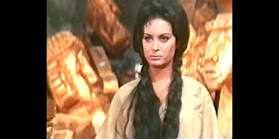 Theresa Lorca as Karja, an Aztec princess about to get her revenge in Treasure of the Aztecs (1965)