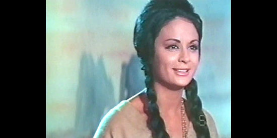 Theresa Lorca as Karja, an Aztec princess ready to spill her secret in Treasure of the Aztecs (1965)