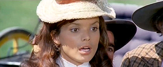 Uschi Glas as Mrs. Gibbons, shocked by a resurrection in Hallelujah and Sartana Strike Again (1972)