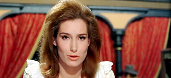 Annabelle Incontrera as Lola, a saloon girl whose artist father has been kidnapped by Masters in Poker with Pistols (1967)