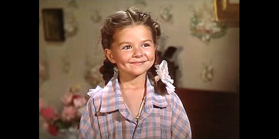 Beverly Simmons as Mary Ann, Johnny Hart's surprise after spending six years in prison in Frontier Gal (1945)