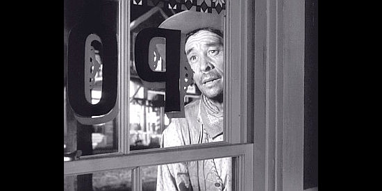 Charles Stevens as Jose Ortega, one of Leverett's gunmen in Fury at Furnace Creek (1948)