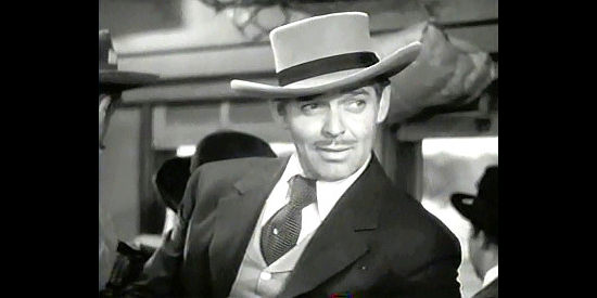 Clark Gable as Candy Johnson, catching his first glimpse of Lucy Cotton in Honky Tonk (1941)