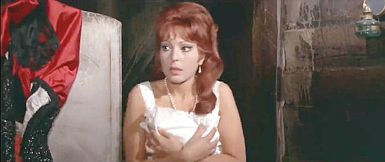 Dada Gallotti as a saloon singers whose time with Clint Forest is interrupted by a brotherly reunion in Vengeance is Mine (1967)