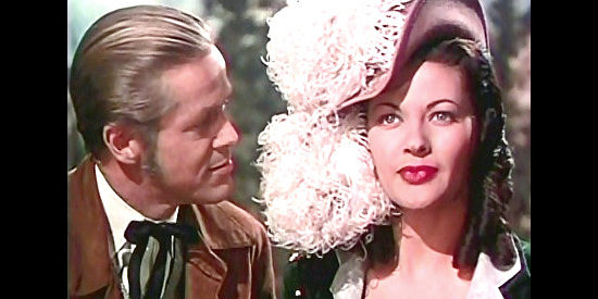 Dan Duryea as Charles Boles (aka Black Bart) with Yvonne De Carlo as Lola Montez in Black Bart (1948)