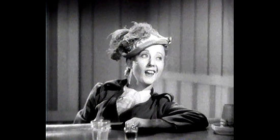 Fay Adler as Mrs. 'Pygmy' Allen, the woman who can't hold her liquor in My Little Chickadee (1940)