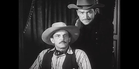 Francis McDonald as Gil Hatton with his sidekick, old enemies of John Bonniwell in The Kansan (1943)