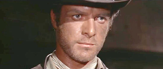 Gianni Garko (Gary Hudson) as John Forest, coming face-to-face with his past in Vengeance is Mine (1967)