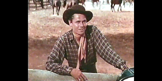 Glenn Ford as Cheyenne Rogers, trying to go straight because of a girl in The Desperadoes (1943)