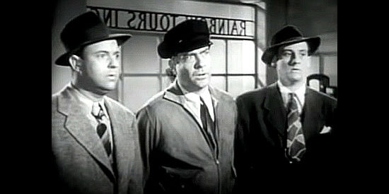 Hans Conried as Gregg Stone, Grant Withers as Bob Hastings and Grady Sutton as Malcolm Scott, Molly's New York suitors in A Lady Takes a Chance (1943)