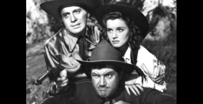 Jack Benny, Andy Devine and Ellen Drew as Joan Cameron in Buck Benny Rides Again (1940)