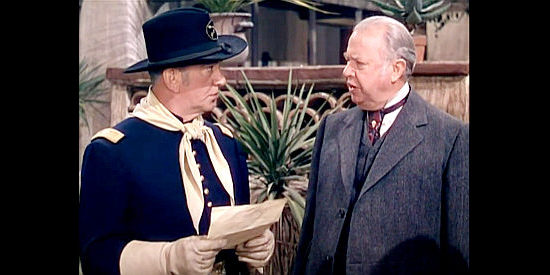 John Litel as Col. Luther Logan works with Gen. O'Hara (Charles Coburn) to keep the peace in The Gal Who Took the West (1949)
