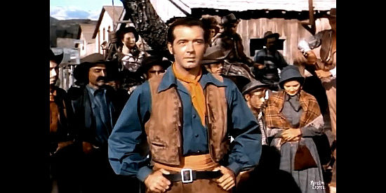 John Payne as Clay Fletcher, swapping his lawyer suit for cowboy duds and a six-shooter in El Paso (1949)