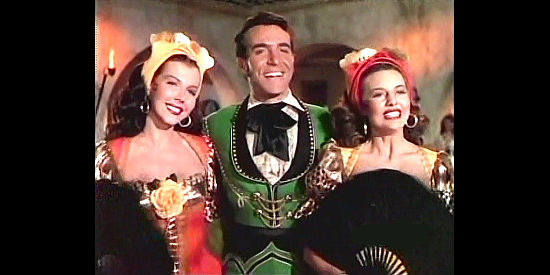Ricardo Montalban with Cyd Charisse and Ann Miller after their Dance of Fury in The Kissing Bandit (1948)
