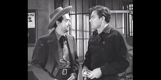 Tommy Noonan as Charles Ford with John Ireland as Bob Ford in I Shot Jesse James (1949)