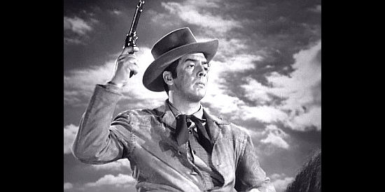 Victor Mature as Cash Blackwell, making sure the bad guys follow the decoy not the evidence in Fury at Furnace Creek (1948)