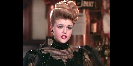 Angela Lansbury as Em, trying to put newcomer Susan Bradley in her place in The Harvey Girls (1946)