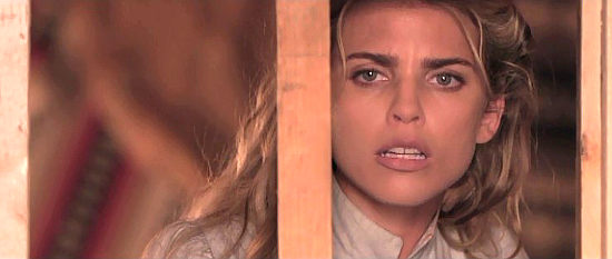 AnnaLynne McCord as Heather Powell, held captive by her own husband in A Soldier's Revenge (2020)