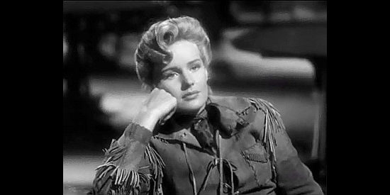 Frances Farmer as Jane, trying to deal with the fact that Bob Holliday wants to marry someone else in Badlands of Dakota (1941)