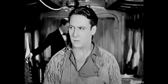 George O'Brien as a grown Dave Brandon, ready for work for the railroad in The Iron Horse (1924)