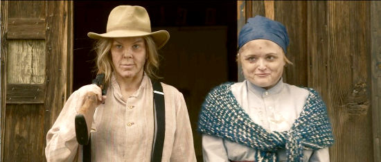 Jeanne Young as Bernice and Brooke Milos as Magdelne, the mother and daughter who take to Tubal and Joe in The Rogues of Flat Oak (2018)