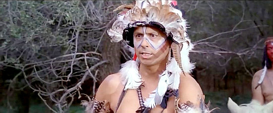 Julio Leal as Howling Wolf, the Cheyenne chief who's friends with Emmett Cole in Warpath (2020)