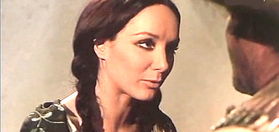 Lea Nanni as Maruja, the cantina girl who winds up with Diego Medina in her room in El Bandido Malpelo (1971)